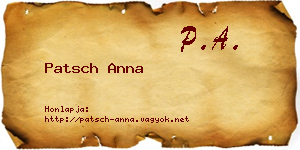 Patsch Anna névjegykártya