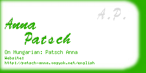 anna patsch business card